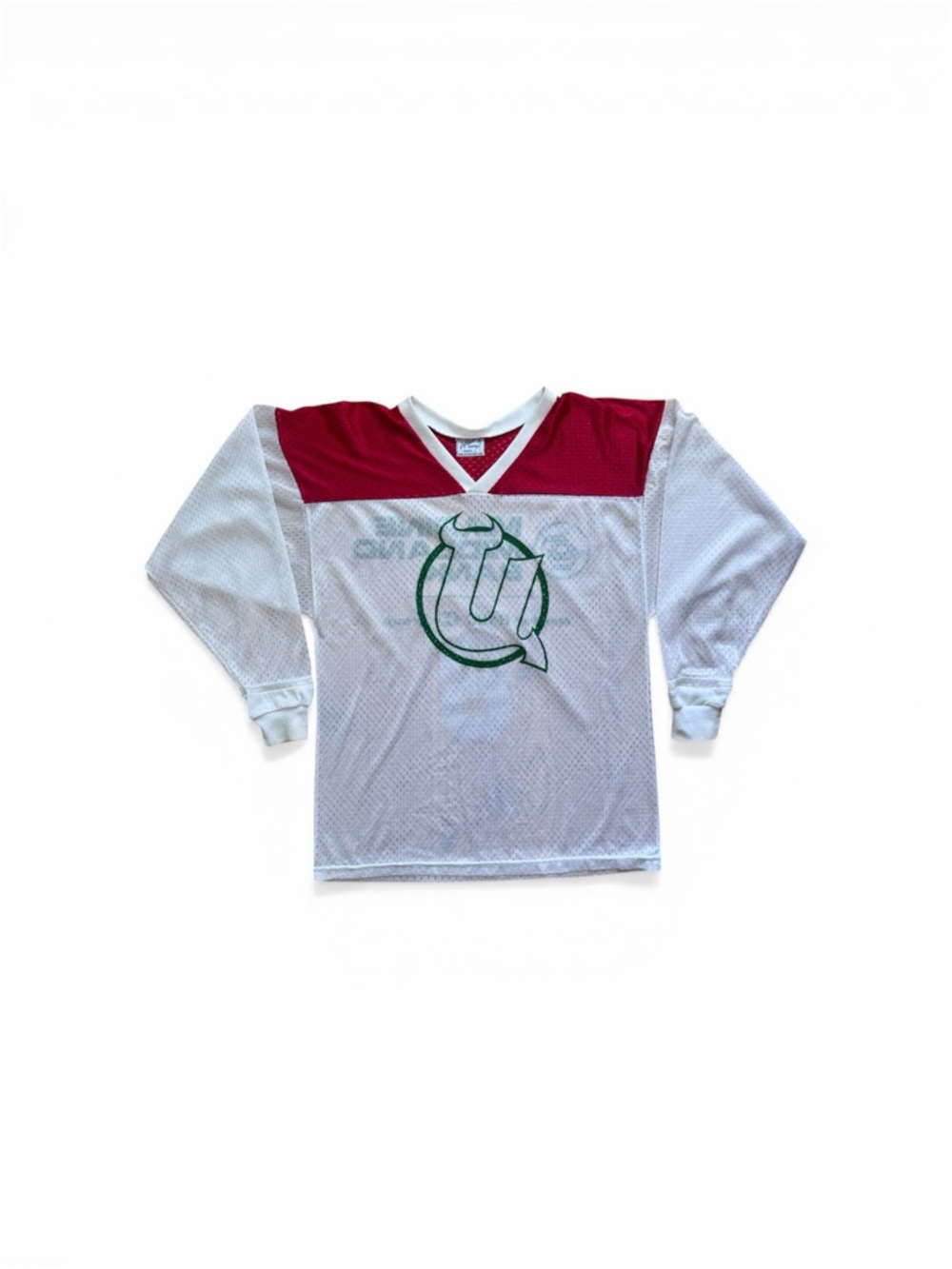 White and Red Mesh Vintage Jersey